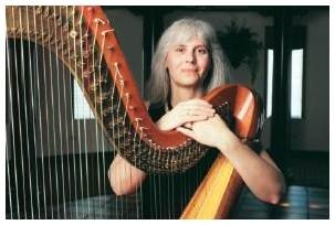 Picture of Barb Fackler with Harp