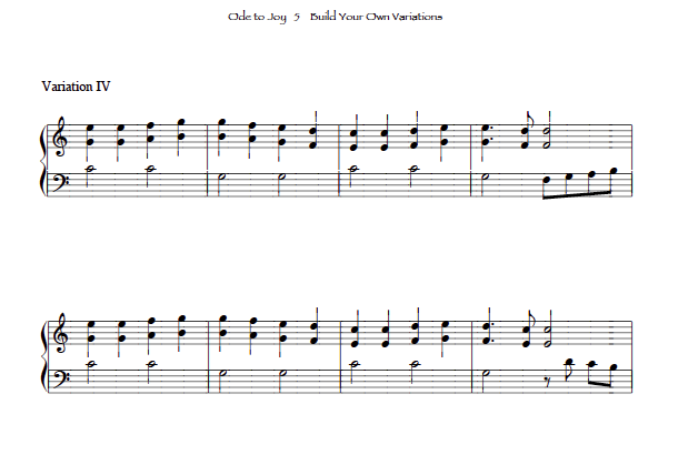 Beethoven's Ode to Joy sheet music for beginning harp 