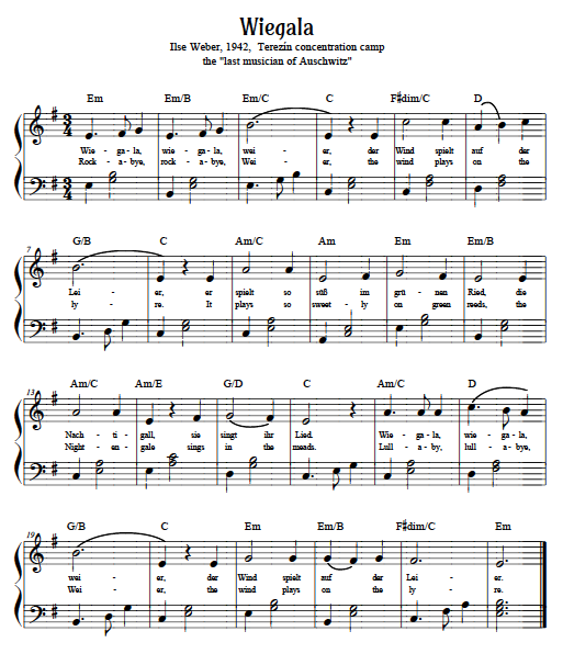 Weigala, lullaby by Ilse Weber sheet music