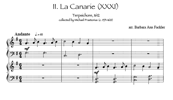 Renassiance dances for harp duet: Canarie for two harps: sheet music