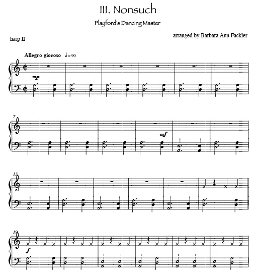 Renassiance dances for harp duet: Nonesuch for two harps: sheet music