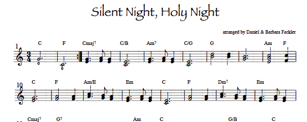 first pieces for harp sheet music ~ Skill building harp solos: Silent Night for lever and pedal harp - 